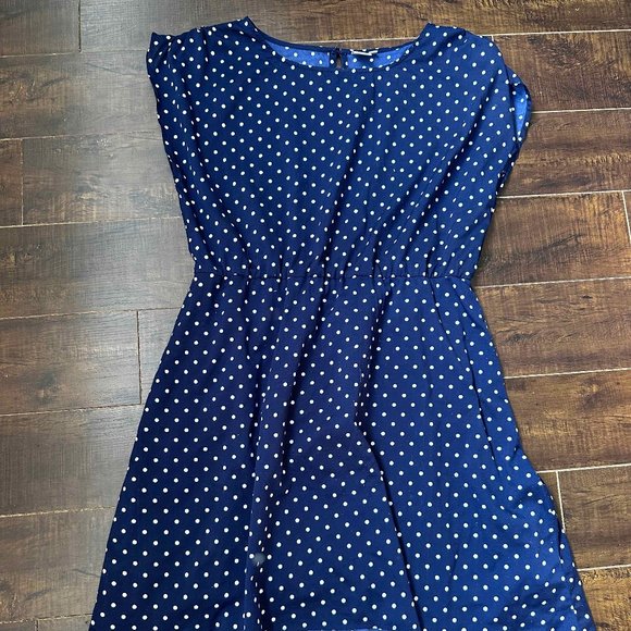 Blue dot Summer Dress Large - Picture 1 of 3